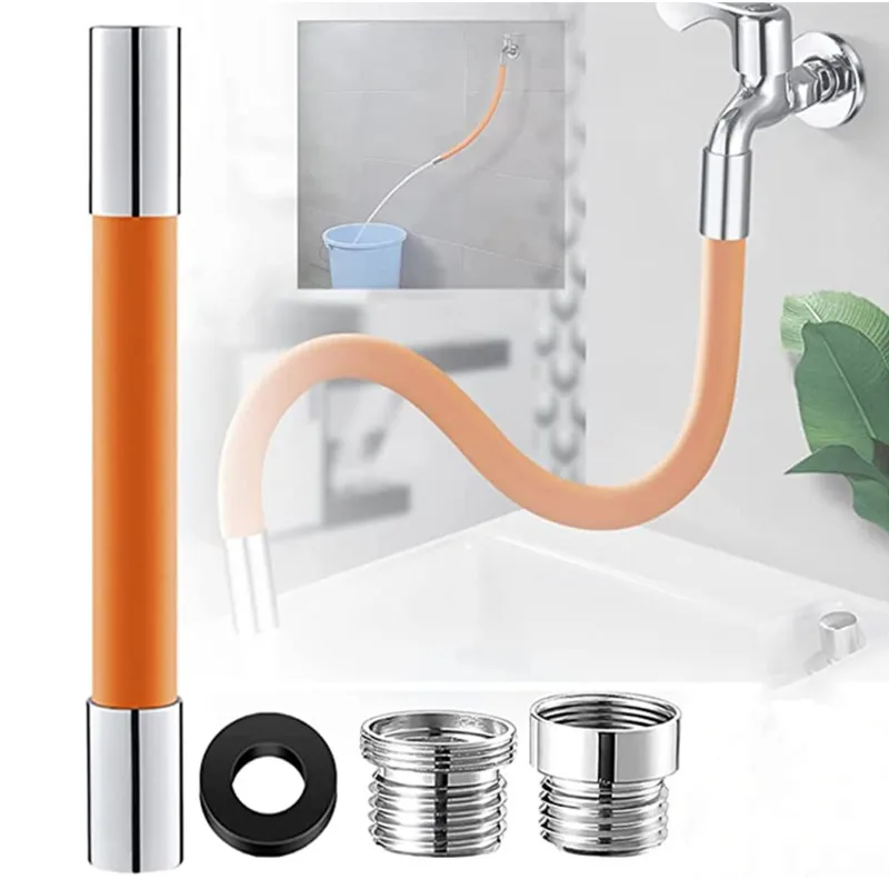 Kitchen Sink Faucet Extender Hose Universal Bathroom 360° Rotating Extension Bending Washbasin Water Tap Filter Tube Splash Head 6