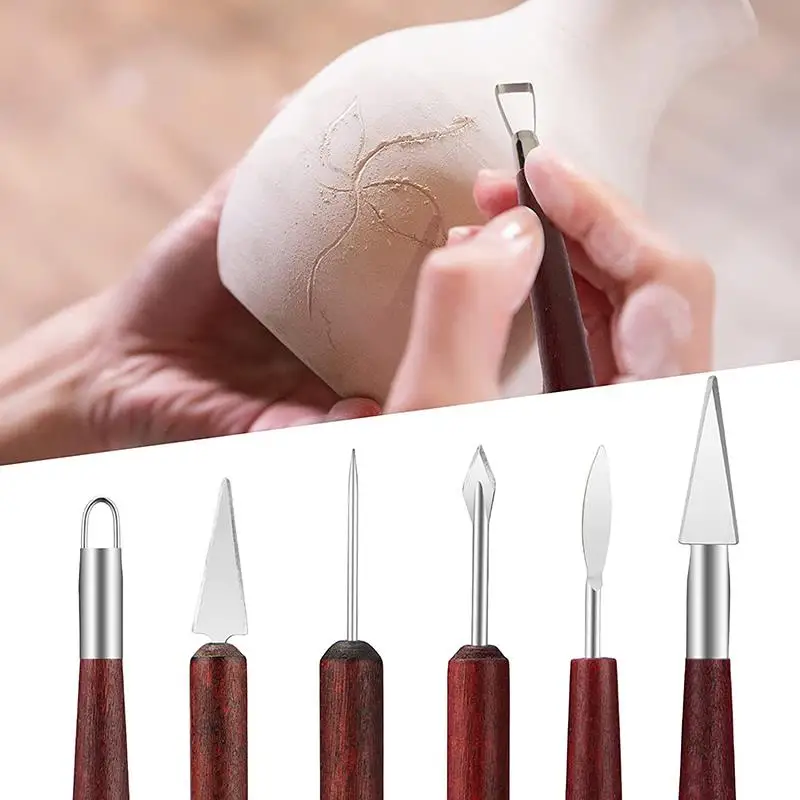 Pottery tools clay sculpting tools pottery sculpting tools clay craft tool Pottery Sculpting Tools Set Ceramic Detail texture Shaping Blade Clay Modeling Stainless Steel Tool Kit Carving Hole Punch