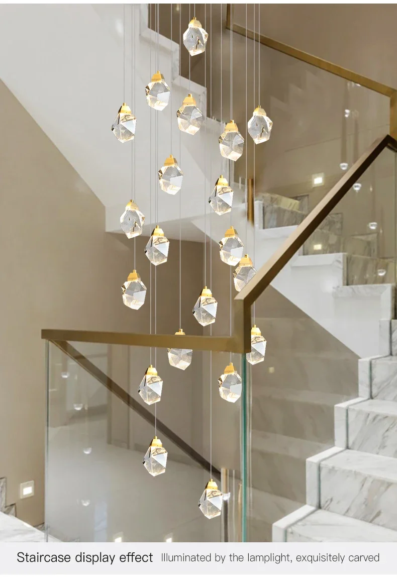 Home Living Room Bedroom Chandelier K9 Crystal Modern LED Pendant Light 1