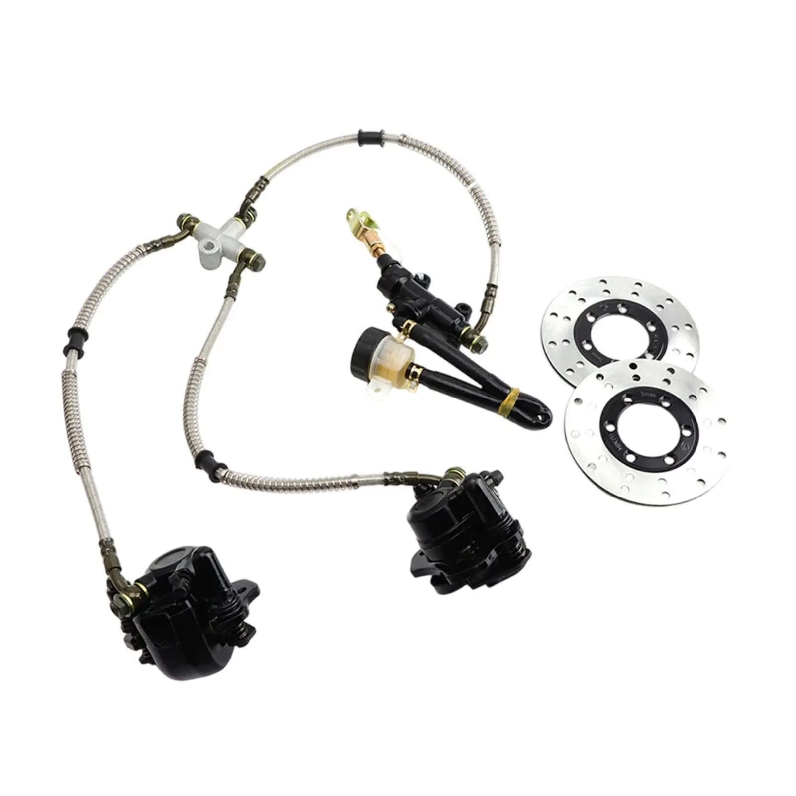 고카트 유압식 리어 트윈 풋 브레이크 캘리퍼 어셈블리 메탈 키트 (ATV 125cc 150cc 200cc 250cc 비치 버기 개조용)