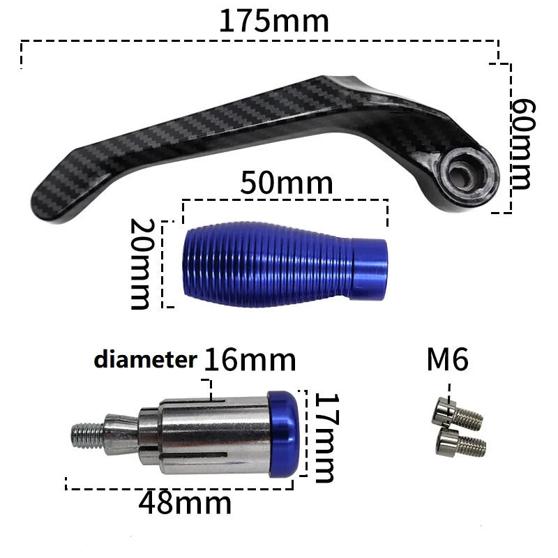 Universal Motorrad Lenker Wasserdichte Bremse Kupplung Hebel Schutz Carbon Fiber Aluminium Legierung Schwarz Silber Blau Gold – Detail 7