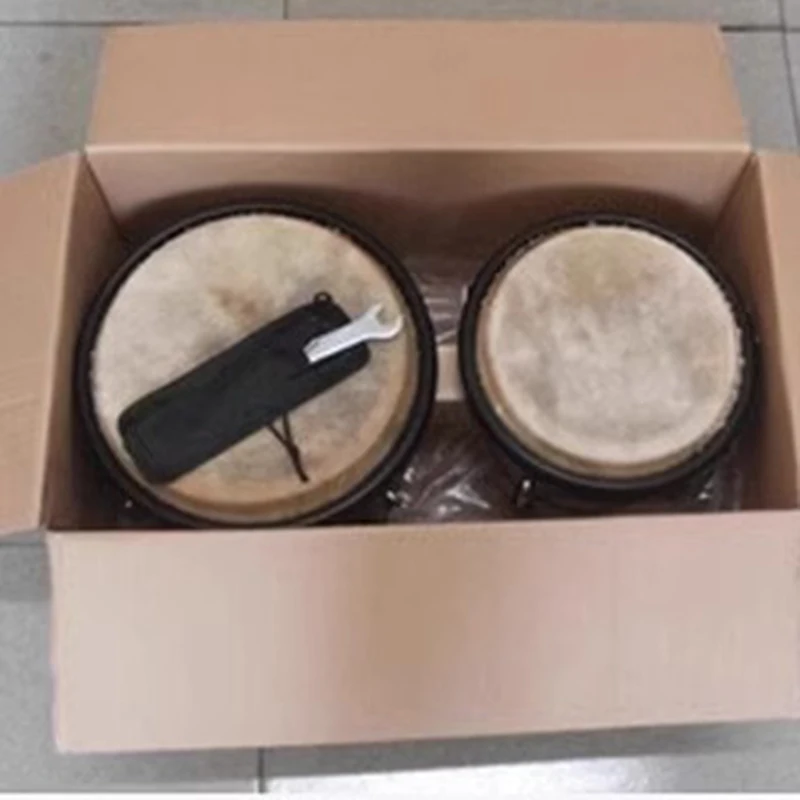 Solid Wood Bongo Drum 7 Inch and 9 Inch Adults Beginners Professional Bongos Drum Children Hand Drumming Percussion Instruments