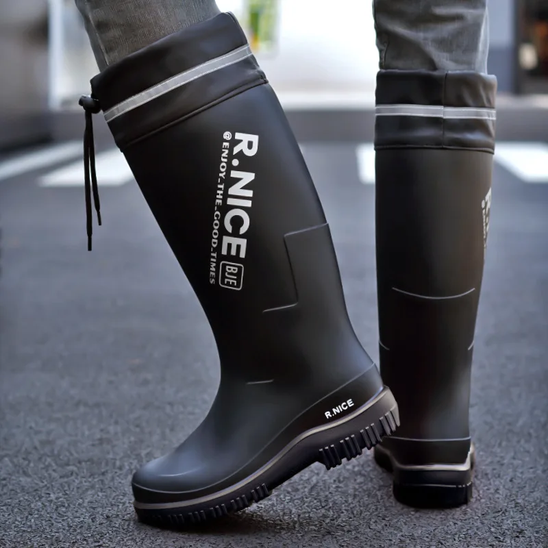 Bottes pluie hautes homme anti-dérapantes renforcées pour pêche chantier et fruits de mer