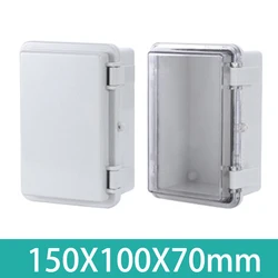 Outdoor Waterproof Electrical Junction Box with Hasp Closure - Grey cover (150X100X70mm)