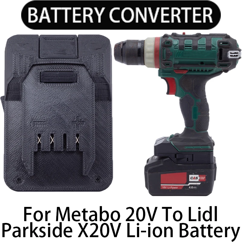 Adattatore Batteria Per Lidl Parkside X20V Li-Ion Tools Converte In Metabo 20V Adattatore Batteria Agli Ioni Di Litio Accessorio Per Utensili Elettric
