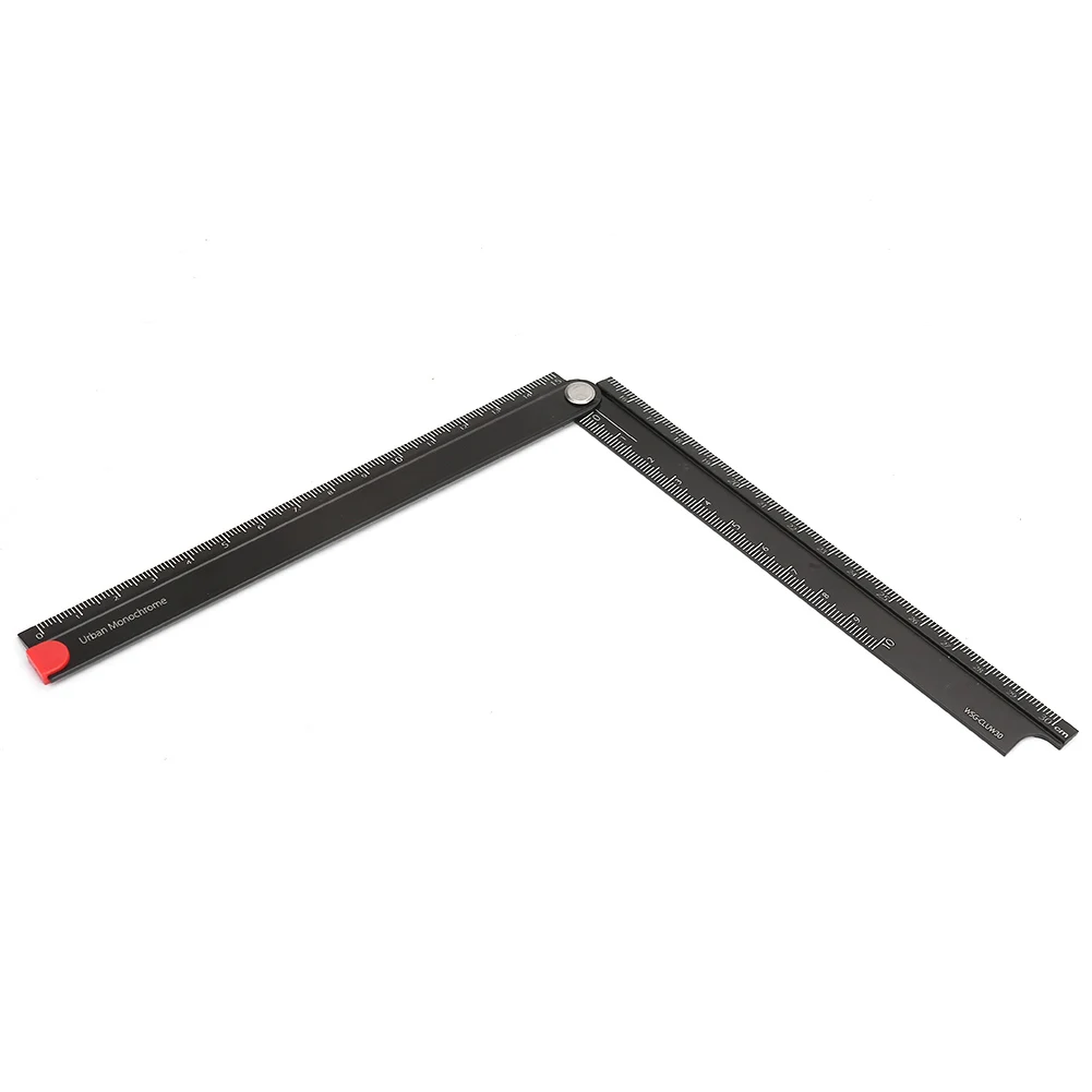 새로운 0-300mm 접이식 알루미늄 합금 자 0-300mm 자 심플 90 ° 접이식 금속 문구용 자 알루미늄 합금 자