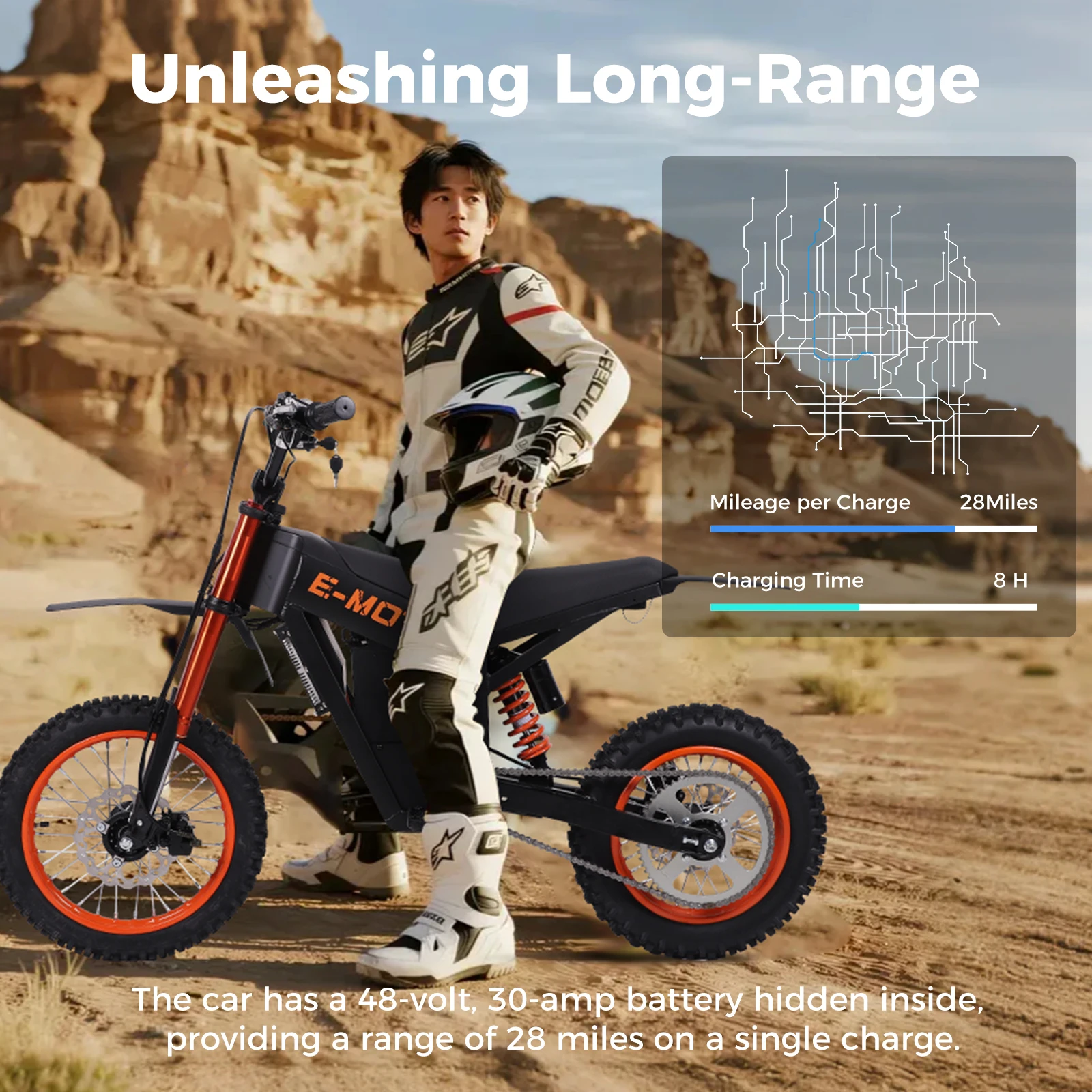 1500W 48V 강력한 전기 오토바이 55KM/H 3단 속도 모드 온도 센서 오프로드 전기 오토바이 캐나다 영국 창고