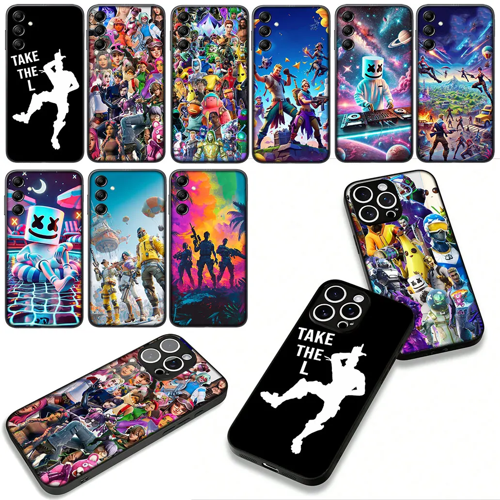 Vibrant Gaming-Inspired Phone Case with Battle Royale Wallpaper Design