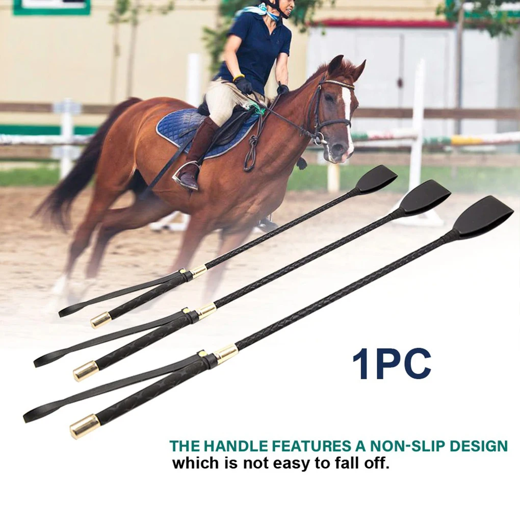 Riding Crop Durable Equestrian Training PU Leather Outdoor Portable Practicing Pointer Non Slip With Handle Horse Whip Racing