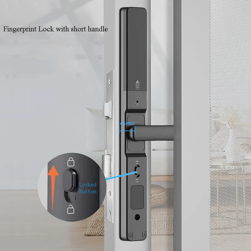HIFAM Fingerprint Door Lock, TUYA APP Control Smart Door Lock with Handle Electronic Digital Lock with Keypad