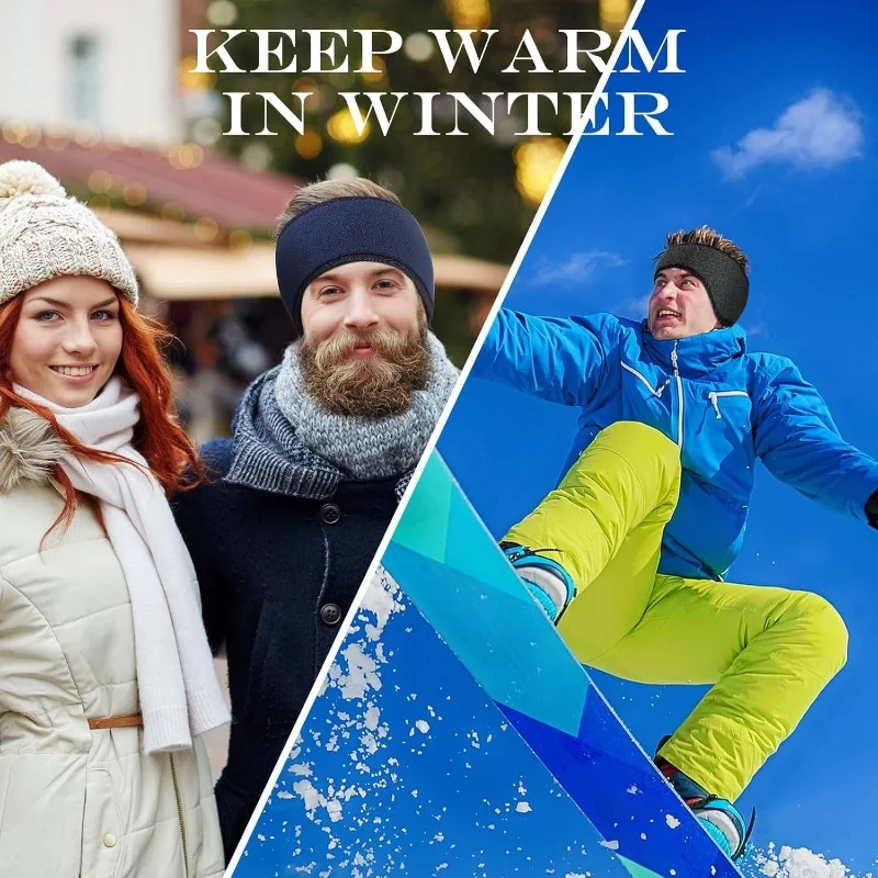 Winter Warm Headband Windproof Polar Fleece Ear Cover Running Skiing Sweatband Anti-cold Thermal Outdoor Sport Earmuffs Headwear