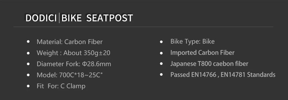 Description Picture 3 of itemDODICI Carbon Fiber Road Bike Front Fork C Shape Brake 700C Race Riding Carbon Front Fork Bike Fixed Gear Ultralight Fork