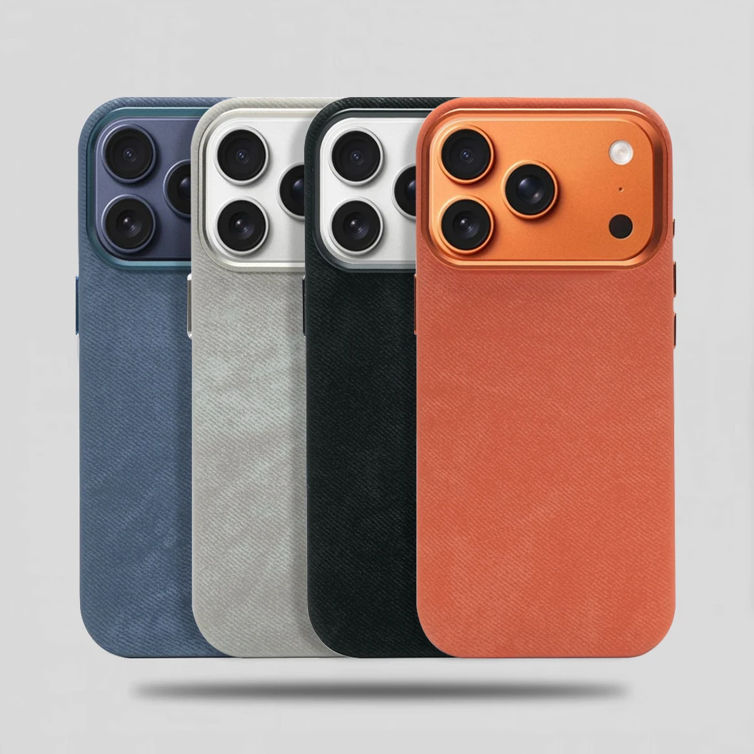 Luxury Fiber Leather Shockproof Case with MagSafe Compatibility