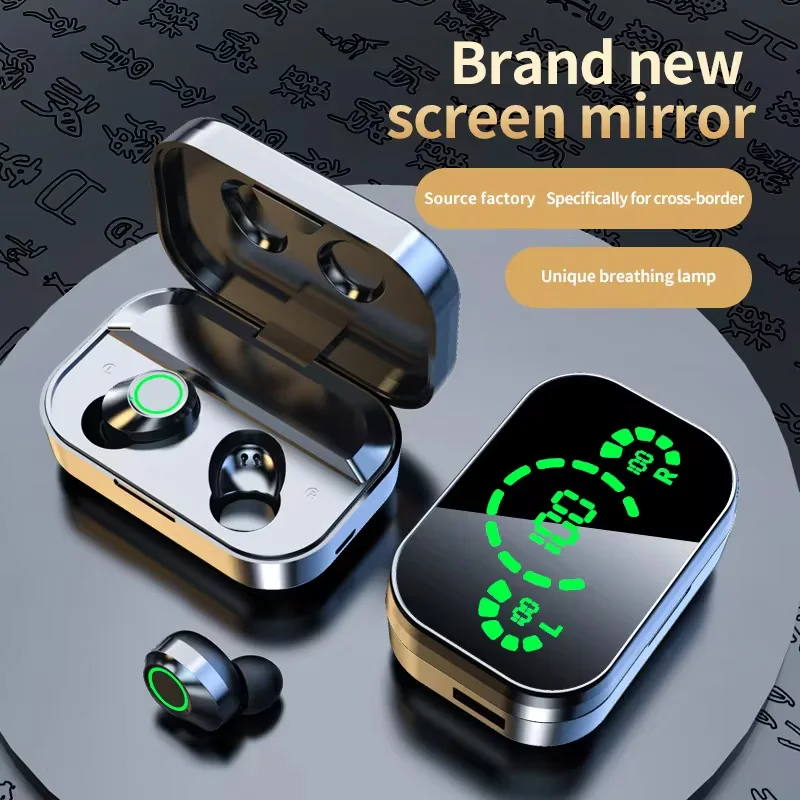 YD03 Wireless Bluetooth Earphones Headphones Outdoor Sport Headset 5.3 With Charging Bin Display Touch Control Earbuds for Muisc 4