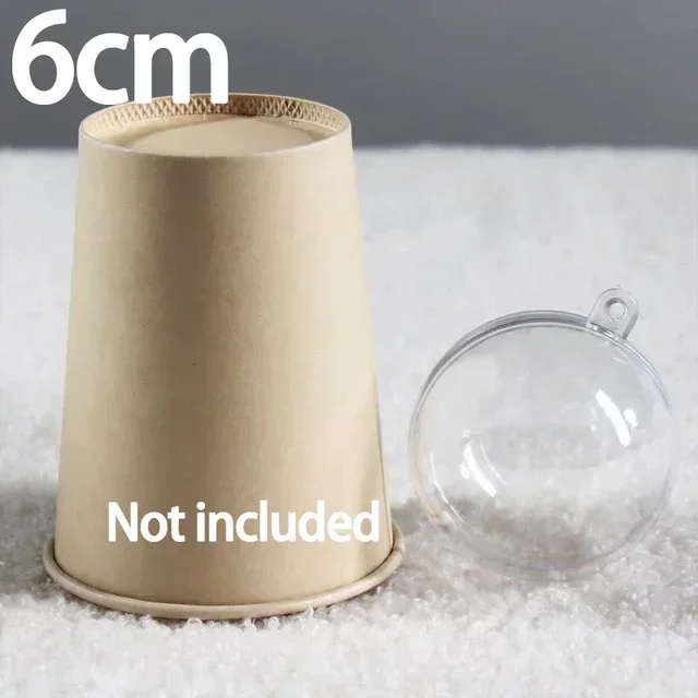 thumbnail image 1 of 24/1 piezas de bolas huecas transparentes de plástico para Navidad, adornos rellenables para colgar en el árbol de Navidad, regalos para fiestas en el hogar, decoración, 1 of 5