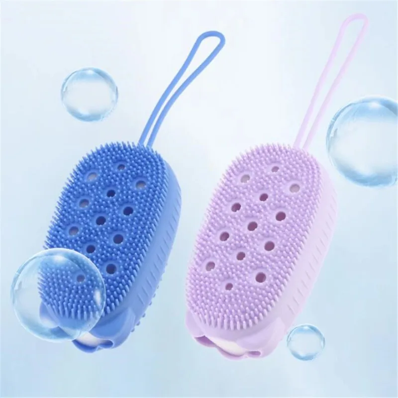 

New 1pc Silicone Body Scrubber Bath Exfoliating Scrub Sponge Shower Brush Exfoliator Skin Care Cleaner Dead Skin Remover Tools