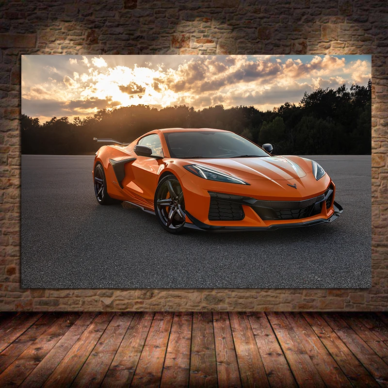 

Orange Supercars Modern Wall Art Decorative Paintings Canvas Sport Car Posters and Prints For Living Room Home Decor Unframed