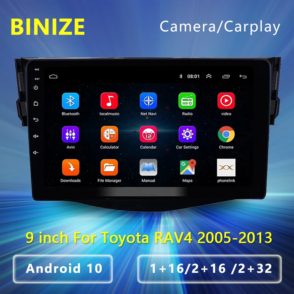

9" Android 10 Car Radio For Toyota RAV4 Rav 4 2005-2013 Autoradio Multimedia Video Player 2Din Navigation GPS WIFI Stereo No DVD