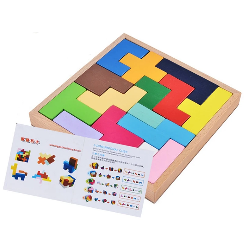 Baby-15PCS 나무 3D 교육 장난감 어린이 장난감 나무 Tangram 퍼즐