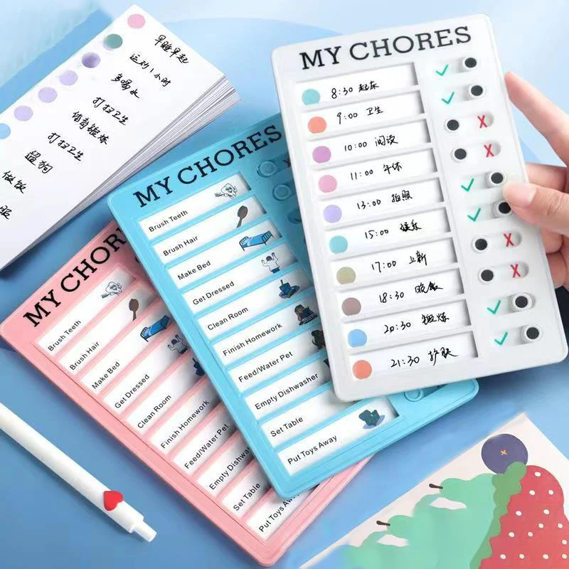 Cute Self Discipline Check List Weekly Daily Planner To Do List Message Board Kawaii Plastic Memo Pad Korean Stationery Office new arrival notes memo plastic board high quality chore chart weekly planner reusable checklist my chores board