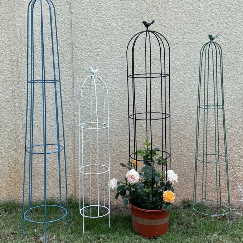 

Circular bird climbing vine frame, rose iron wire lotus balcony, potted plant , flower pot