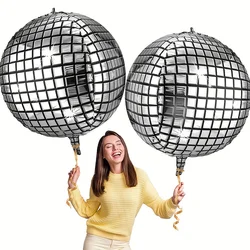 Vibrant 32 - Inch Metallic Foil Balloon Set - Gold, Silver, Green, and Red (Pack of 2) for Celebrations and Festive Decor (2Pcs Silver Disco)