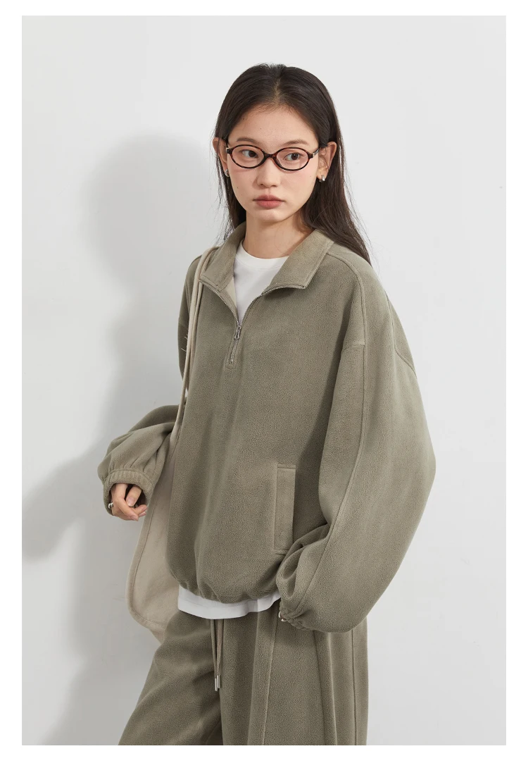 CHIC VEN Women Sweatsuit Loose Casual New Granular Velvet Stand Collar Female Top Pants Set for Woman Sport Autumn Winter 2025 Image 20