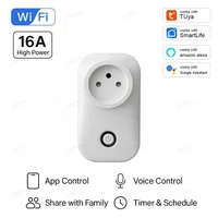 Tuya Smart Wifi Socket Israel Plug 16A Power Monitor Light Switch Smart Life Outlet Remote Control For Alexa, Google Assistant