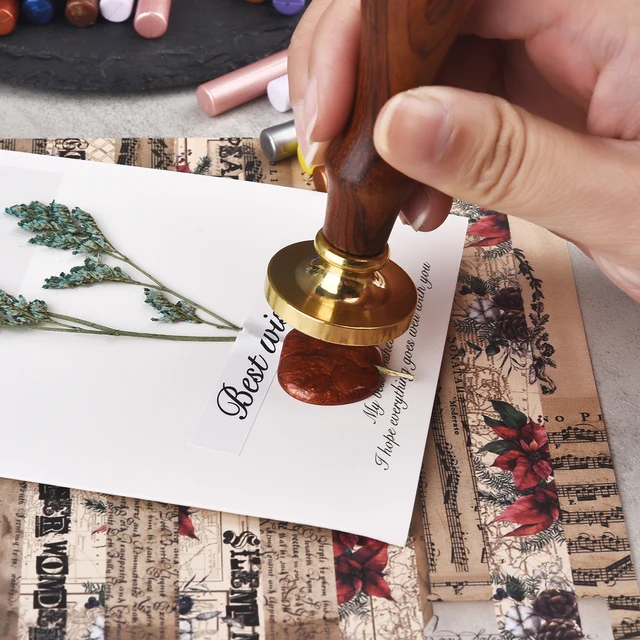 Tampon Cire Pour Invitations Mariage 2 Tampons Cire à Cacheter - Kit Mariage & Invitations - Style Vintage & Fait Main Artisanat Cire à Sceller