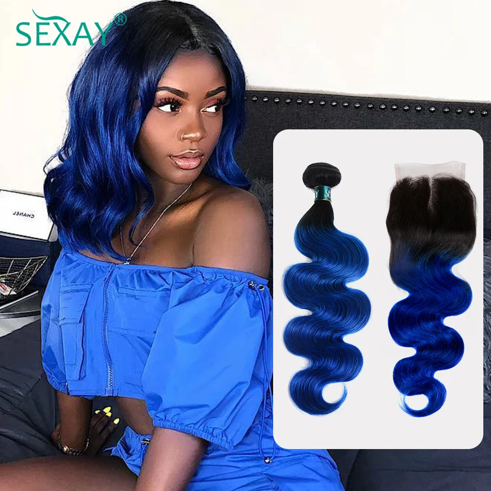 Dark Blue And Black Ombre Hair