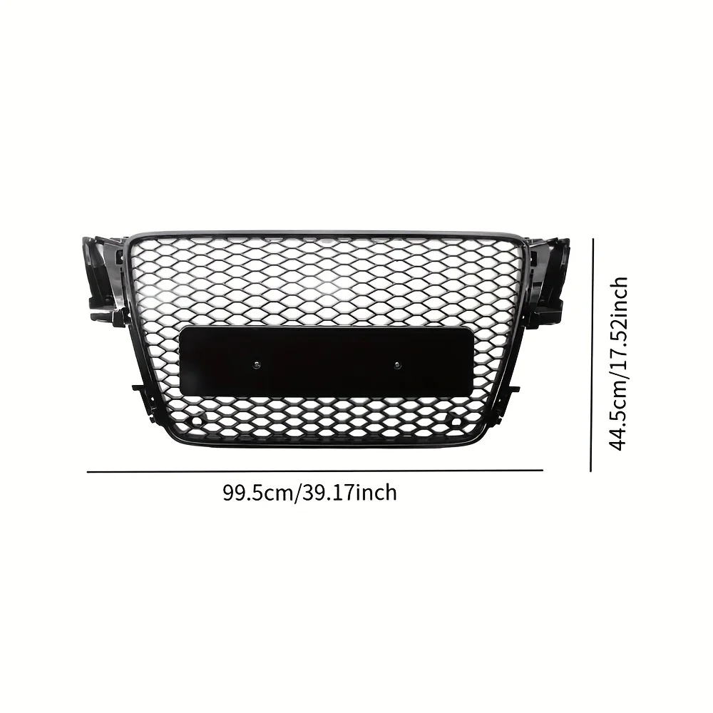 Car Front Bumper Grille Cover For Audi A5 S5 8T 2008-2012 Honeycomb Mesh ABS Sport Style Glossy Black Grills