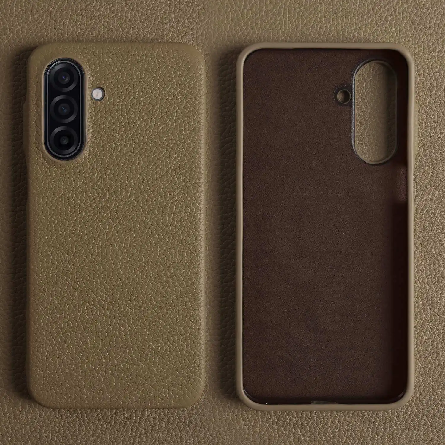 Luxury Genuine Leather Full Wrap Shockproof Phone Case - Premium Back Cover