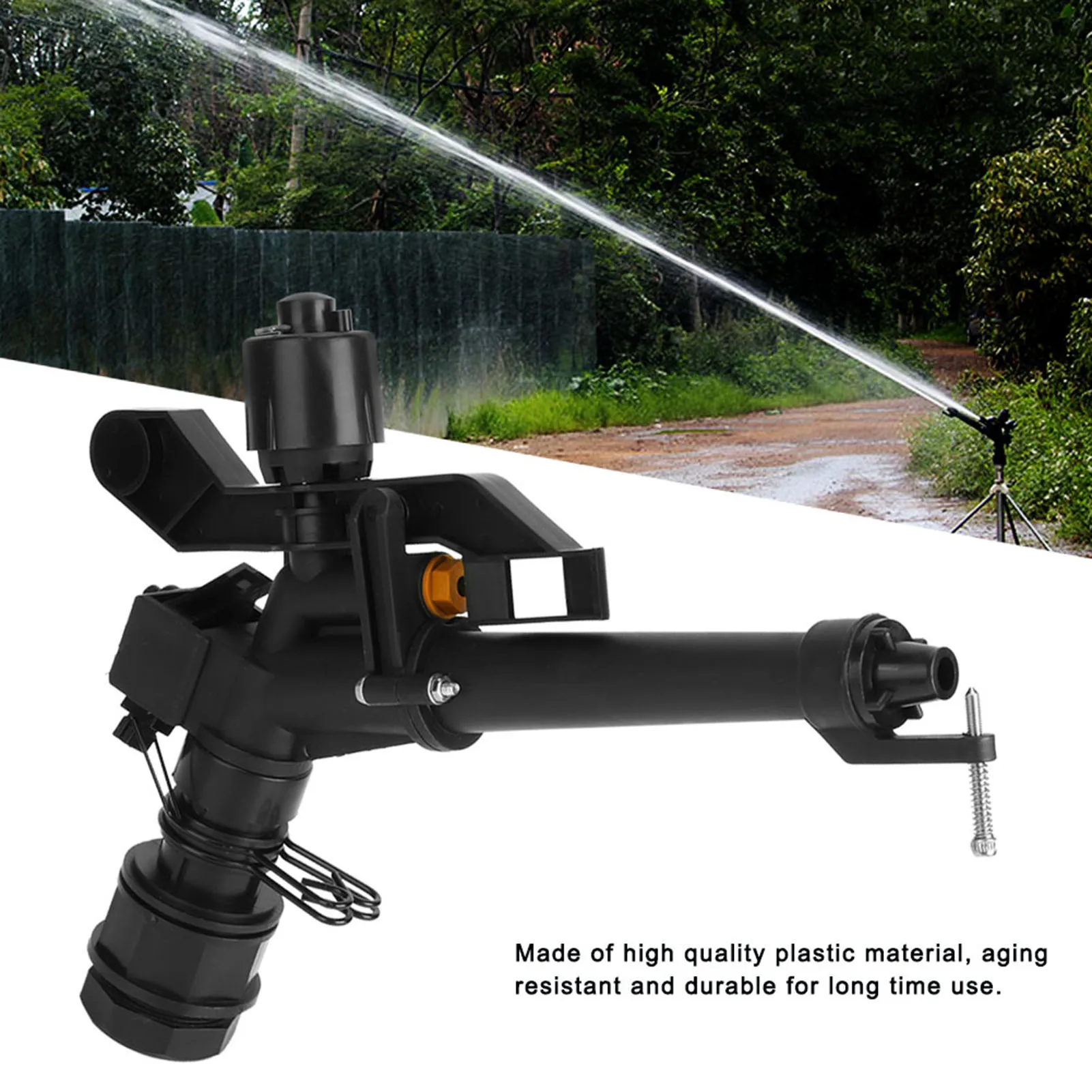 Garden Sprinkler Irrigation Sprinklers 1.5in to 1in DN25 Female Thread Adjustable 360 Degree Rotating Rocking Arm Sprinkler Farm Irrigation