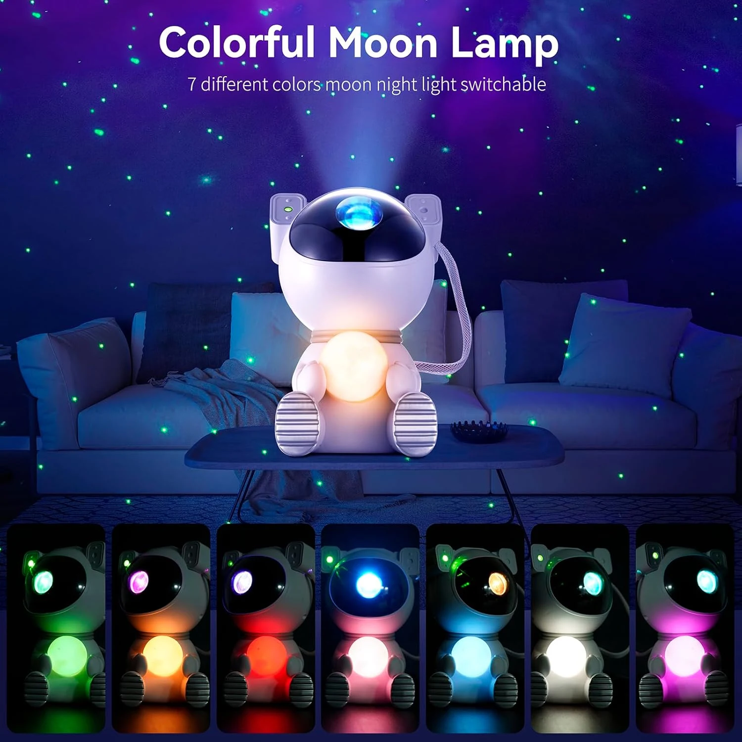 AURORA LIGHTING Astronaut Galaxy Projector Star Projector Night Lights with Moon Lamp LED Nebula Lamp for Kids Adults Room Decor