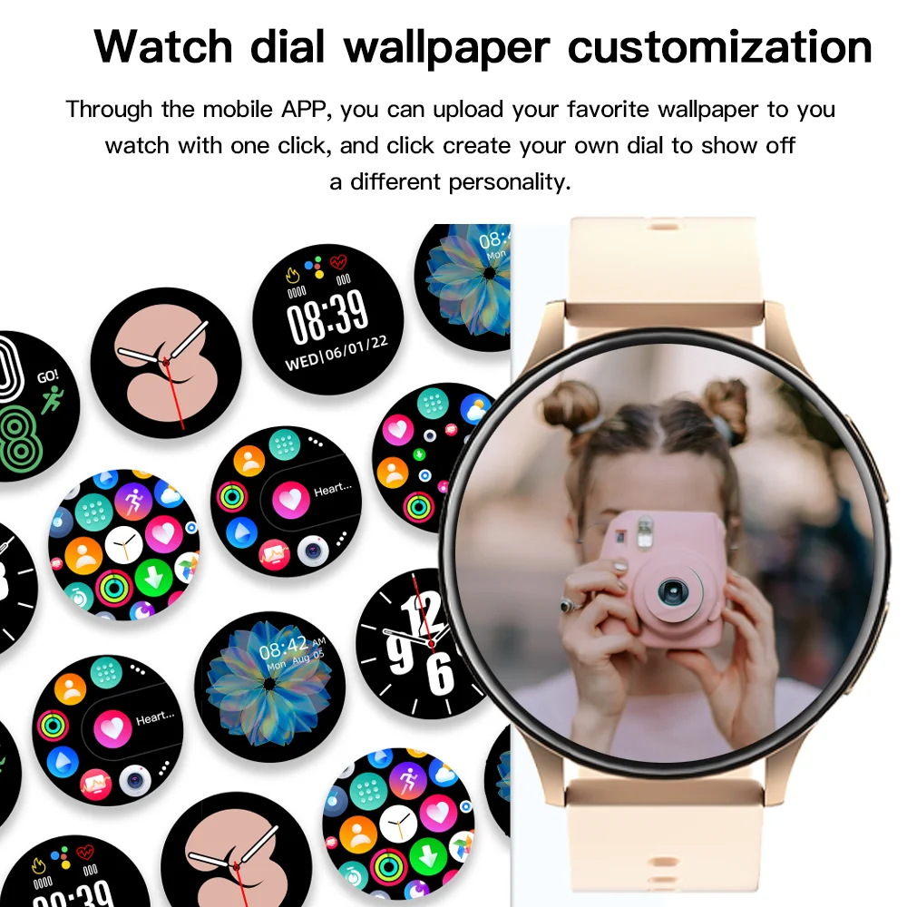 Relógio Inteligente Redondo Smartver Bluetooth Chamadas Relógios para Mulheres dos Homens Pulseira de Fitness Relógio Personalizado Face Mais Caixa Presente Novo - Image 3