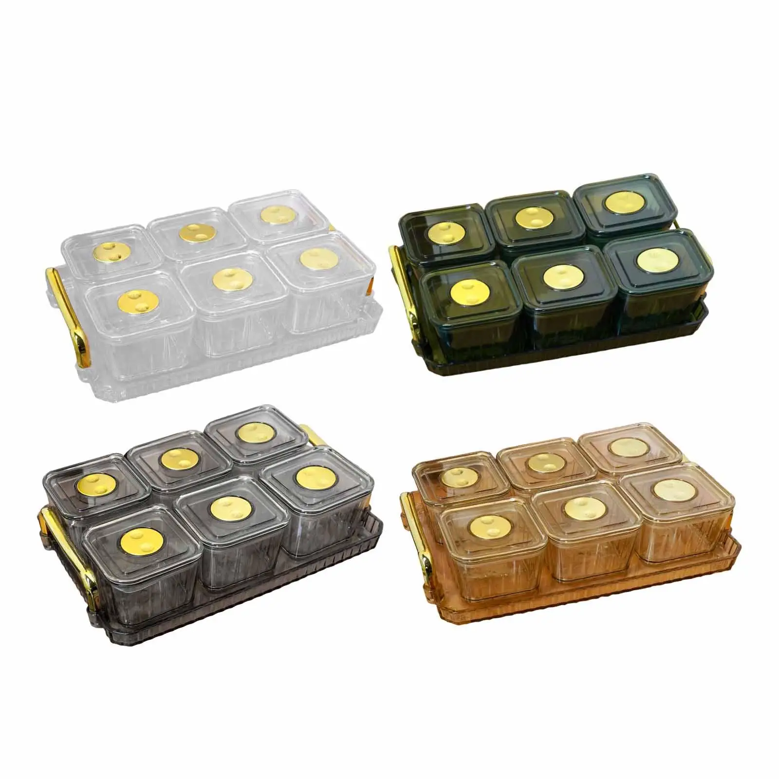 Divided Dried Fruit Tray with Lids Luxury Caddy Serving Platter