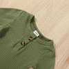 Newborn Baby Boy Clothing Outfits Solid Color Ribbed Long Sleeve Romper Jumpsuit with Hat for Infant Toddler Fall Clothes 4