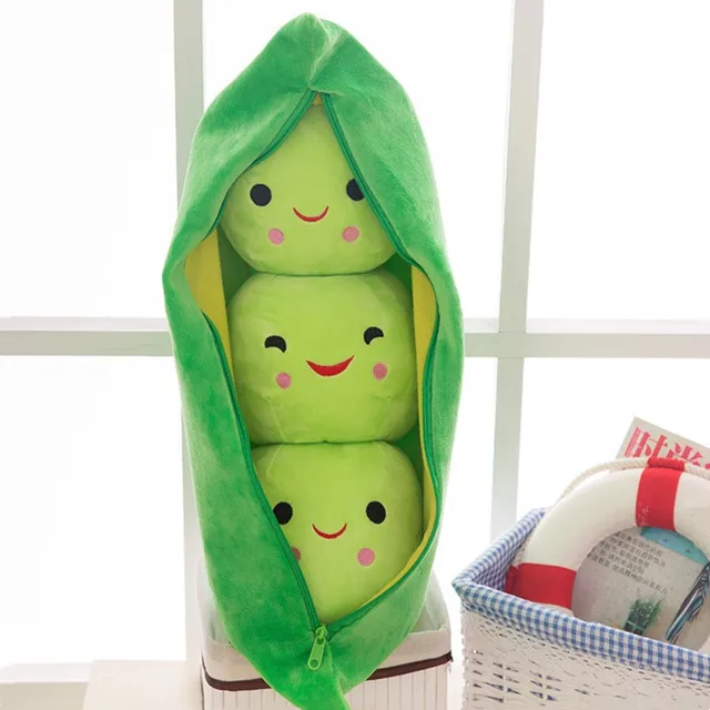 25/40CM Cute Kids Baby Plush Toys Pea Stuffed Plant Doll Kawaii Toy for Children Boys Girls Gift Pea-shaped Pillow Room Decor
