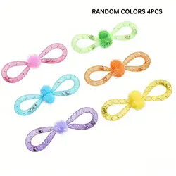 Interactive Cat Teaser with Bell - Durable and Engaging Pet Toy for Self - Play and Boredom Relief (Random colors 4pcs)