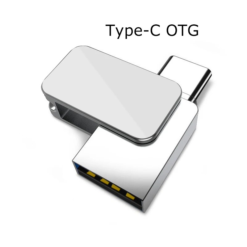 USB2.0 Metal Flash Drive 2in1 OTG High Speed Rotable U Disk 64GB Memory