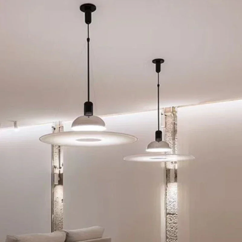 

Nordic Minimalist Circular Flying Saucer Pendant Lamp Modern Creative Restaurant LED Chandelier Dining Table Small Ceiling Lamp