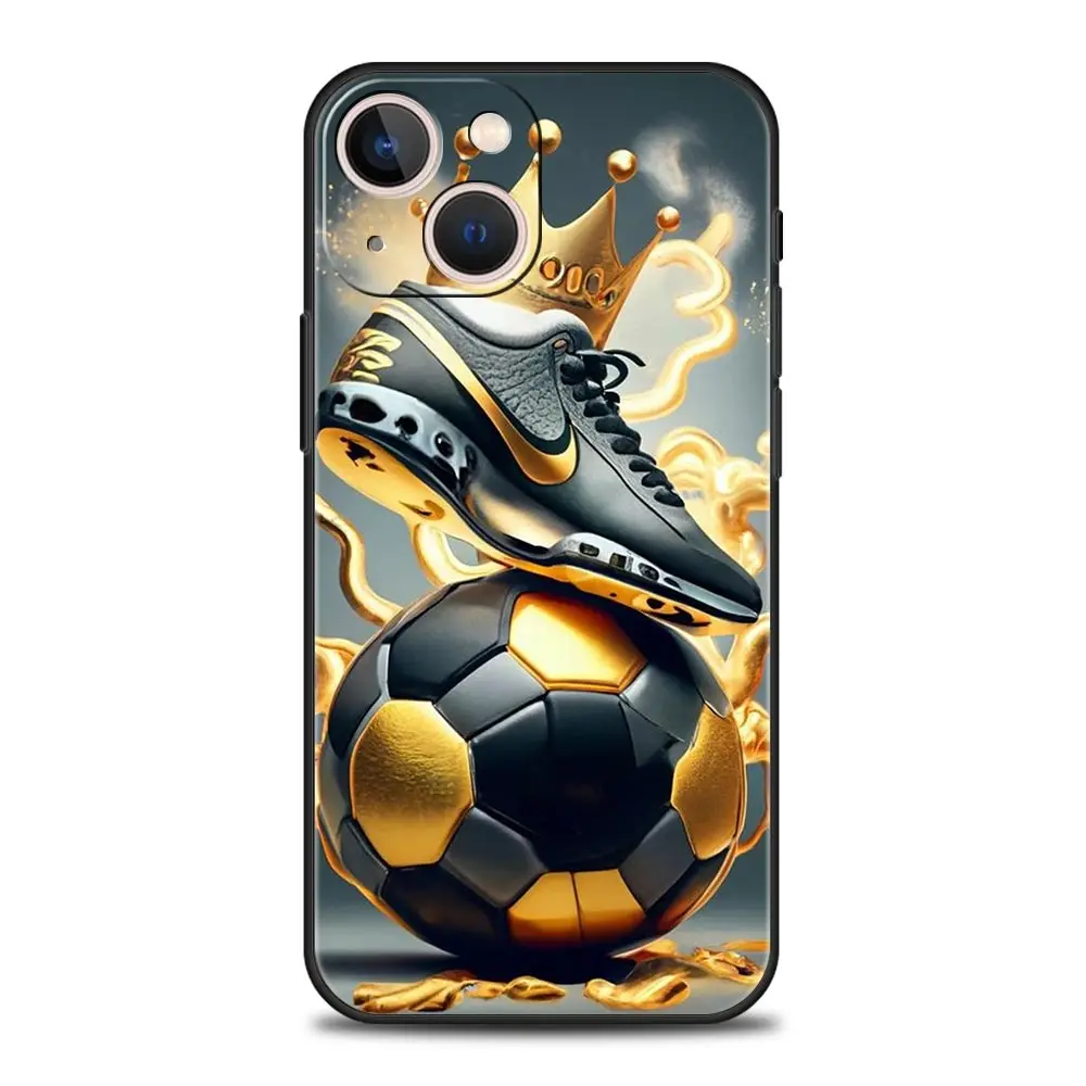 Premium Football Sport-Themed Soft Black Phone Case Cover