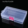 Storage Latch Box 14.4cm*8.4cm*3.4cm Plastic Transparent Square EmptyBox Jewelry Fishing Gear Cosmetics Hardware Pieces Tools 5