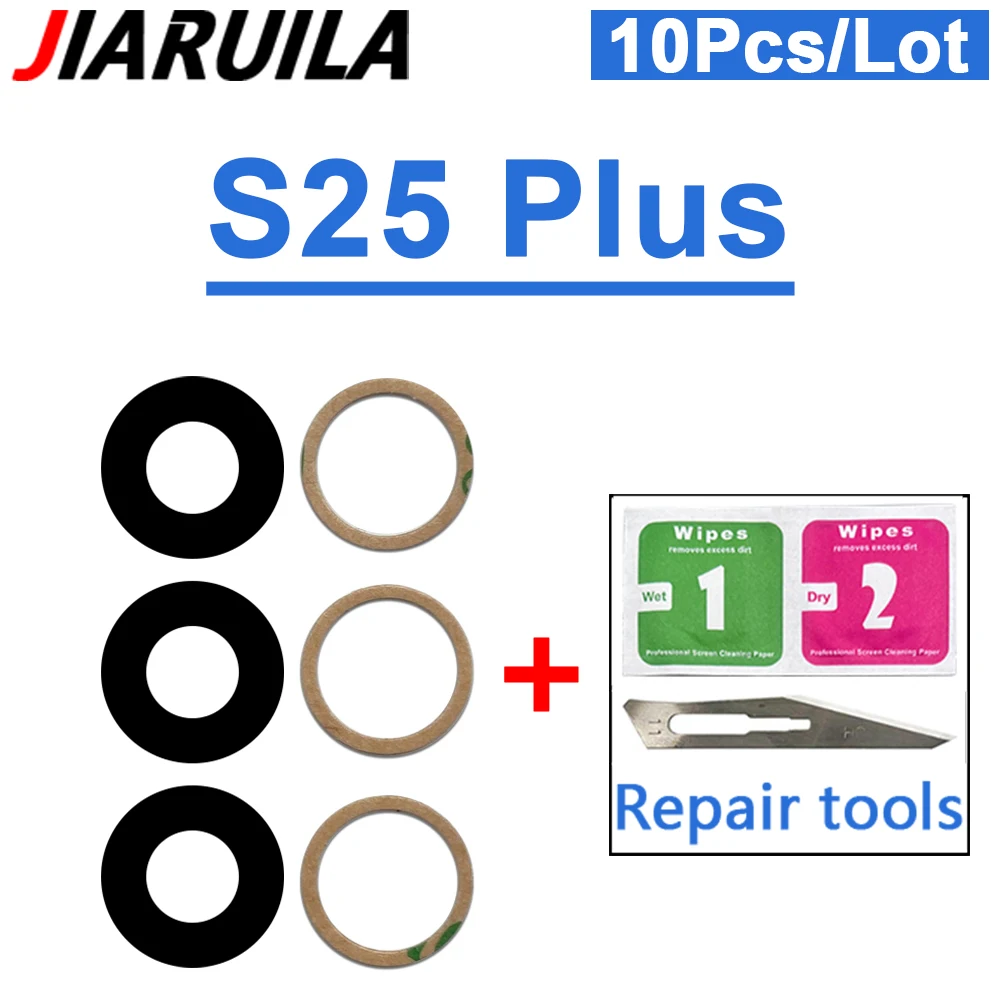 10-Pack Rear Camera Glass Lens with Adhesive Stickers