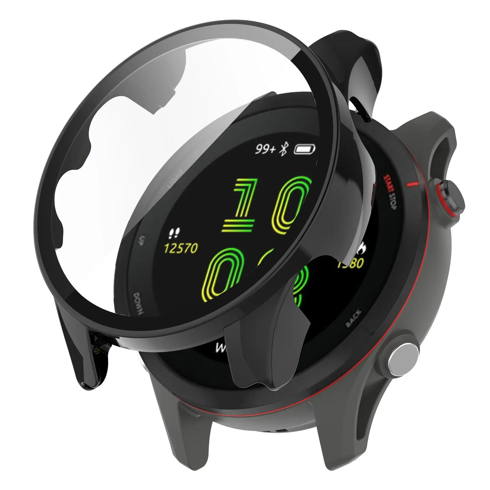 Screen Protector Watch Cover with Tempered Glass and Durable PC Shell