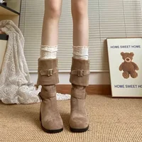 Vintage Slouch Boots Western Cowboy Boots 2025 Autumn Winter New High Boots Internet Celebrity Small Stature Long Boots - Image 3