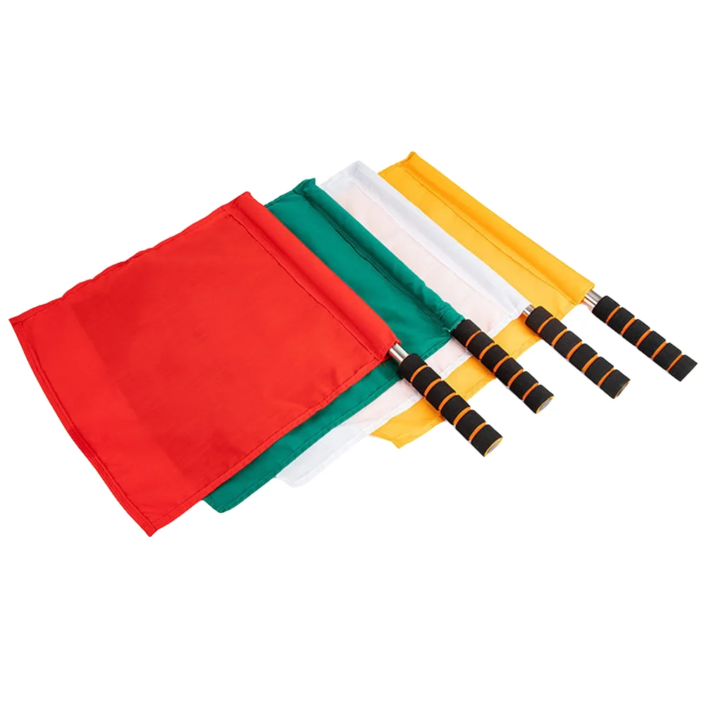 4pcs   Referee Football Soccer Flags Referee Hand Flags Colored Signal Flags Match Signal Flags 4pcs referee football soccer flags referee hand flags colored flags match signal flags