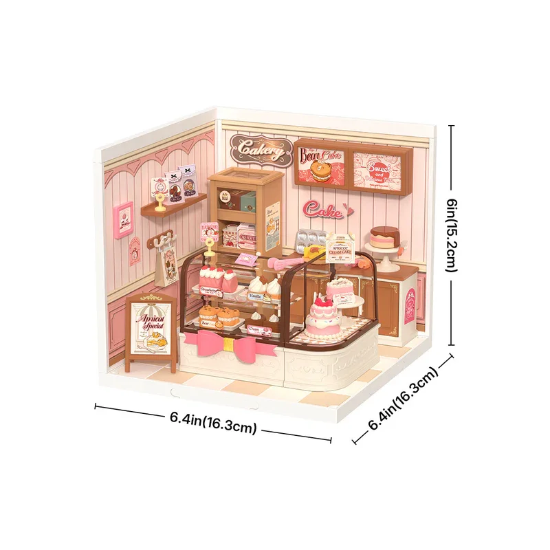Kit Casa delle Bambole in Miniatura Robotime, Set Creativo per Modellismo, Regalo di Compleanno per Adulti e Bambini, Tema Gelato Gustoso - immagine 4