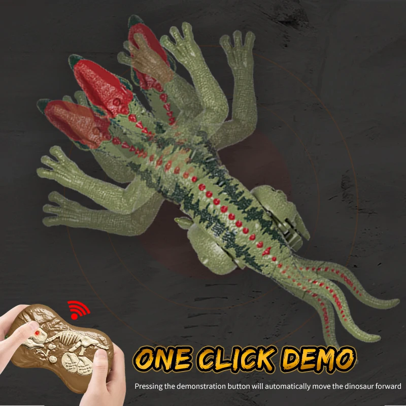 Mini RC Dinosaur Toys Remote Control Dinosaur Robot Free walking Spray for Boys Girls Kids Festivals Gifts