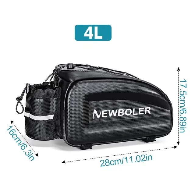 תיק קשיח לאופניים NEWBOLER בנפח גדול, תיק כתף לאופניים עמיד למים למושב האחורי של האופניים לרכיבה באופני הרים ואופניים חשמליים